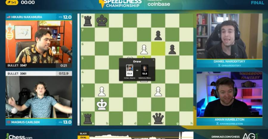 El momento en que Carlsen ganó el match.
