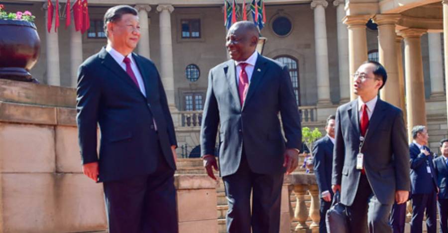 Xi Jinping y Cyril Ramaphosa en Johannesburgo. Foto: Presidencia de Sudáfrica.