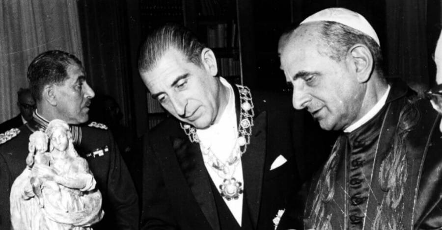Frei Montalva con el Papa Paulo IV en el Vaticano
