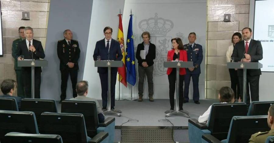 Los ministros españoles de Sanidad, Defensa, Interior y Transportes anuncian medidas específicas. Foto: Cope