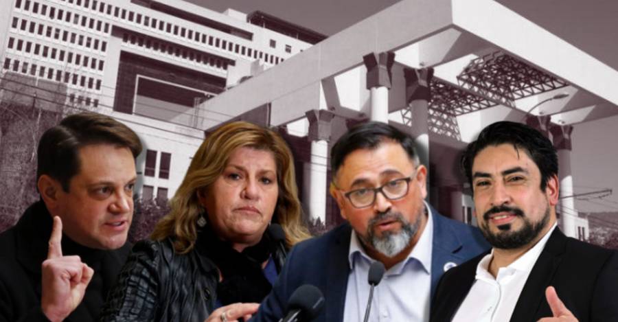 Diputados Gaspar Rivas, Gloria Naveillán, Víctor Pino y Rubén Oyarzo