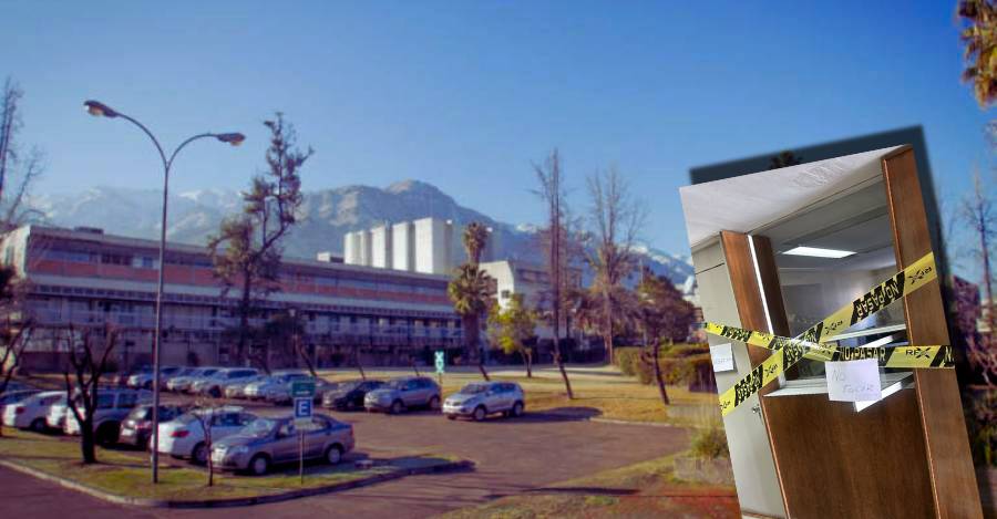 De fondo, el centro nuclear. En la esquina, la oficina robada