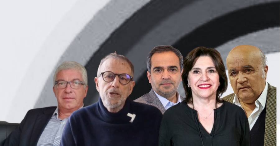 Guillermo Pickering, Jorge Schaulsohn, Jaime Quintana, Ana Lya Uriarte y Genaro Arriagada.