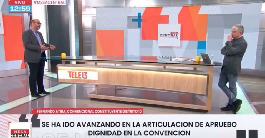 Fernando Atria e Iván Valenzuela en Canal 13