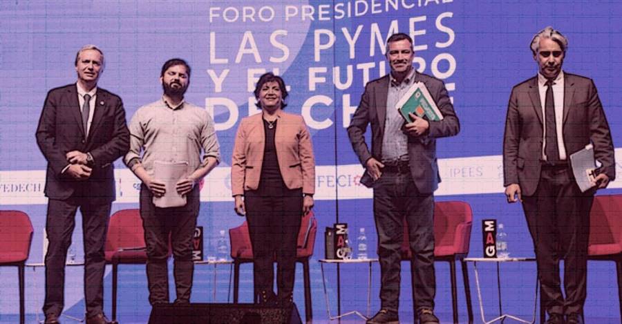 Los candidatos que participaron del debate de pymes, el 2 de noviembre.