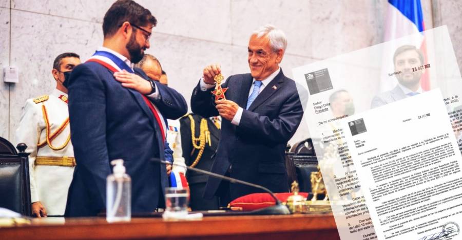 Foto: Presidencia. De fondo, cambio de mando. En la esquina, respuesta de Minrel sobre deudas a organismos internacionales