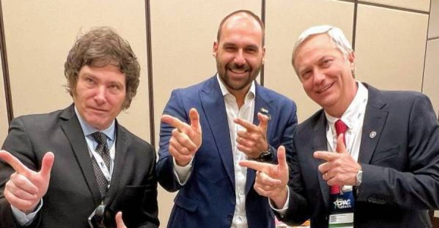 Javier Milei, Eduardo Bolsonaro y José Antonio Kast.