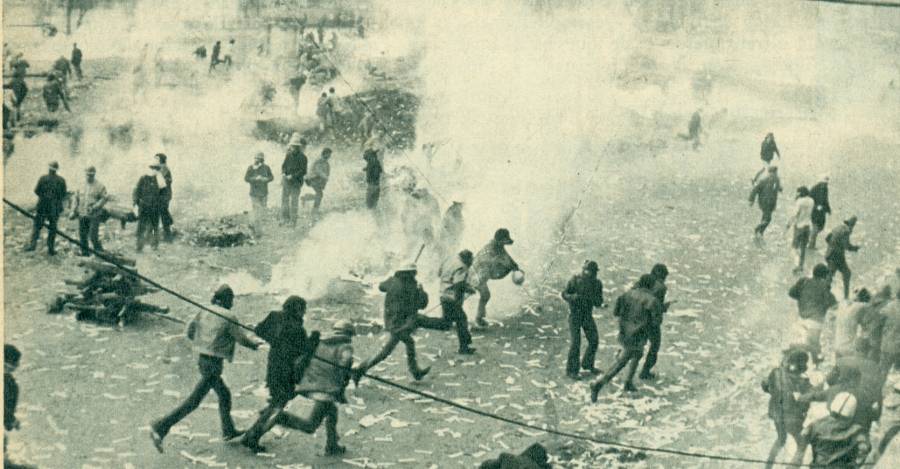 Incidentes en el centro de Santiago.