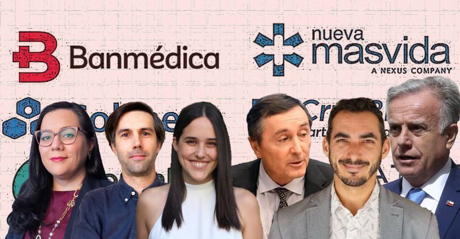 Paula Benavides, Espacio Público; Pablo Eguiguren, LyD; Teresita Santa Cruz, FJG; Gonzalo Arriagada, Asociación de Isapres; Crstóbal Cuadrado, Emilio Santelices.