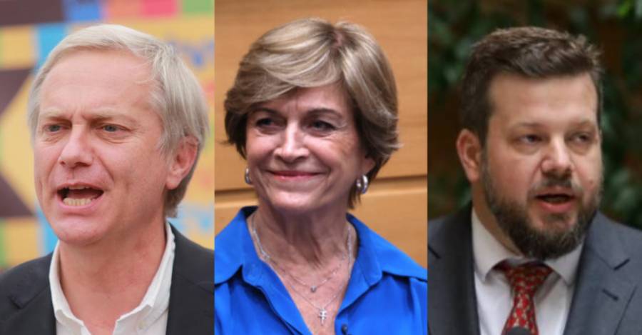 José Antonio Kast, Evelyn Matthei y Johannes Kaiser.