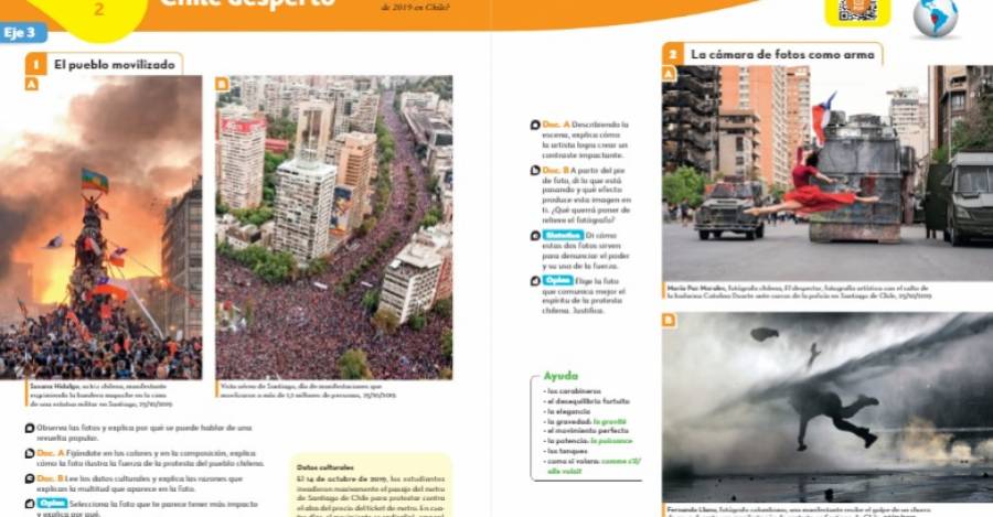 Páginas del libro de español para alumnos franceses.