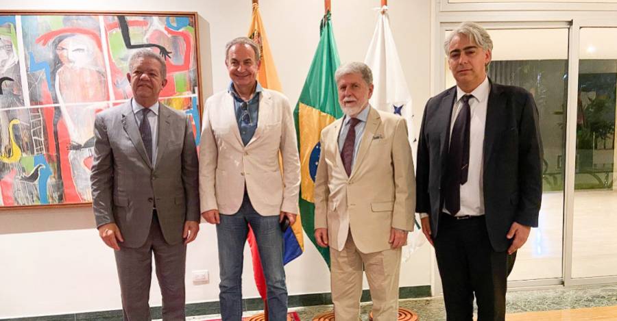 José Luis Rodríguez Zapatero, Leonel Fernández, Marco Enríquez-Ominami, Celso Amorim.