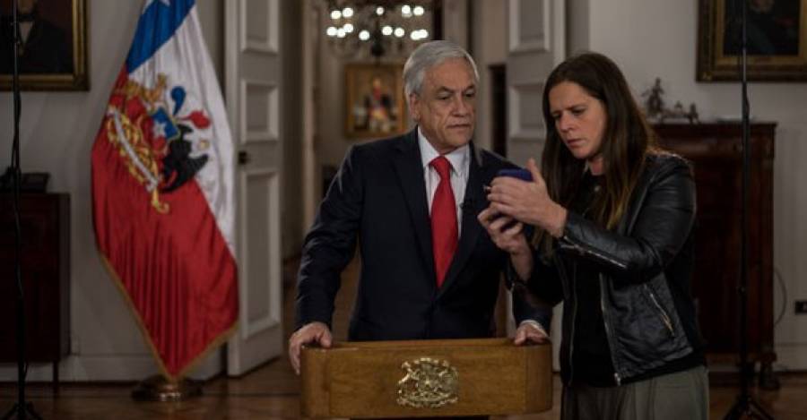 Sebastián Piñera y su asesora Magdalena Díaz