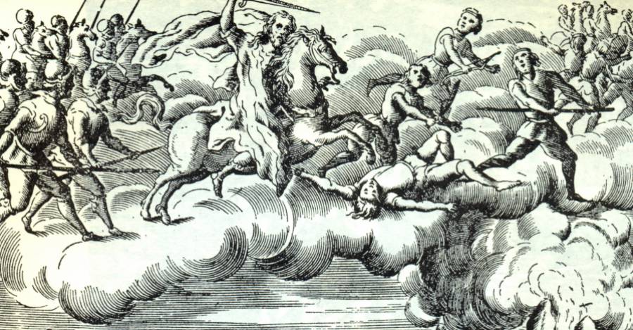 Visión fantástica de un encuentro entre españoles y mapuches, reproducido en la Histórica Relación del Reyno de Chile, del cura Alonso de Ovalle.