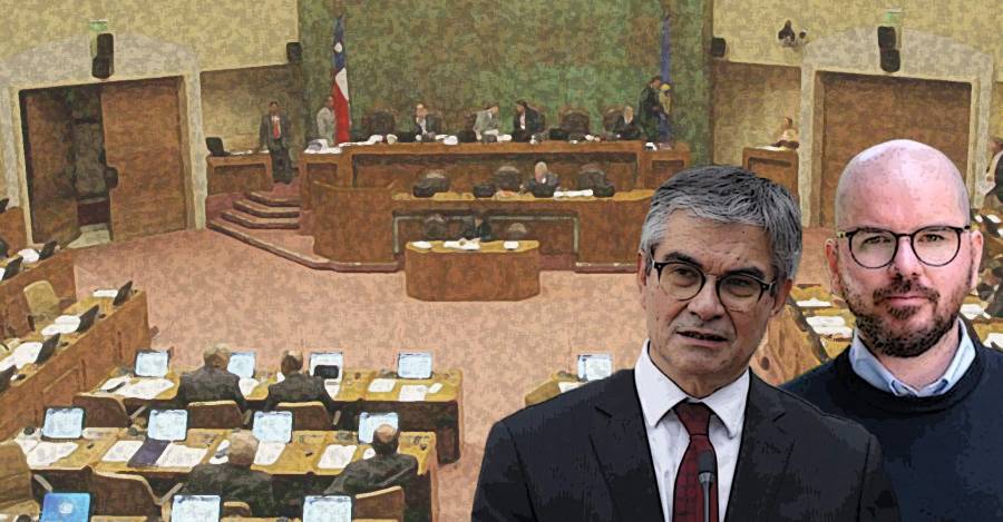 Mario Marcel, ministro de Hacienda. Giorgio Jackson, ministro de Segpres.