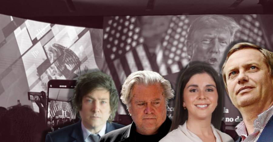 Javier Milei, Steve Bannon, Chiara Barchiesi y José Antonio Kast
