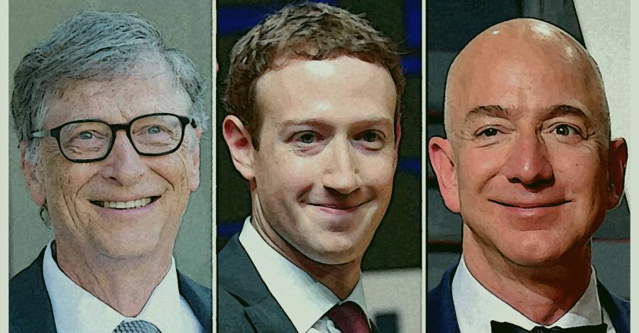 Bill Gates, Mark Zuckerberg y Jeff Bezos