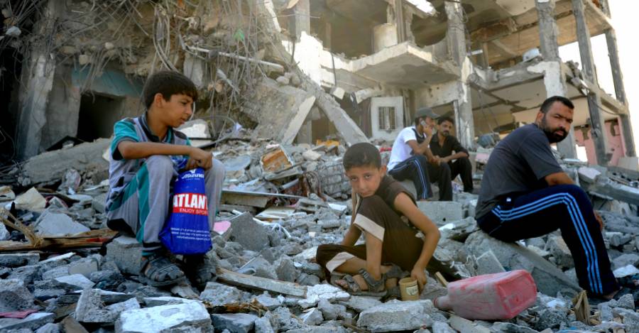 Niños en gaza. Fuente Naciones Unidas.