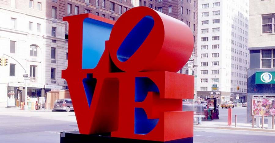 La escultura LOVE de Robert Indiana, de 1970.