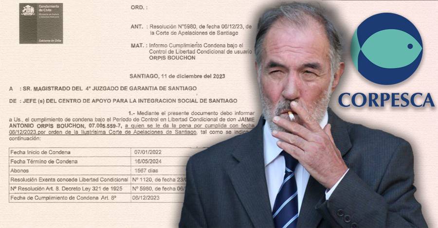 Fotomontaje: Oficio Gendarmería y logo Corpesca. Foto: AgenciaUno.