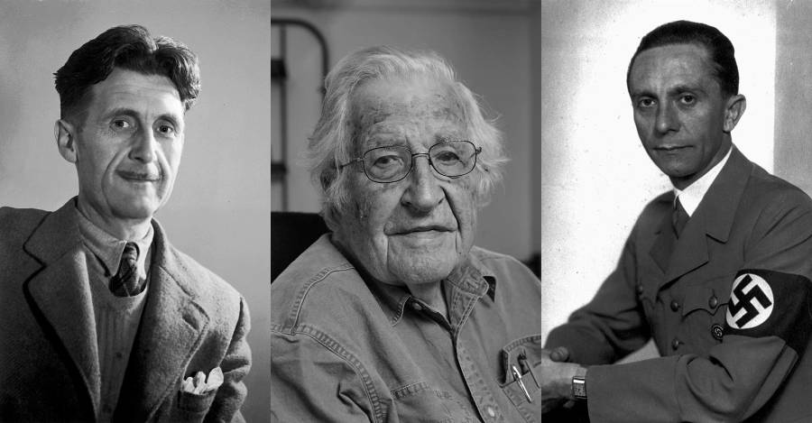 Orwell, Chomsky y Goebbles.