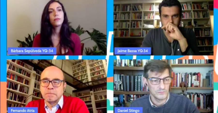 Arriba: Bárbara Sepúlveda (PC) y Jaime Bassa (FA). Abajo: Fernando Atria (FA) y Daniel Stingo (FA).