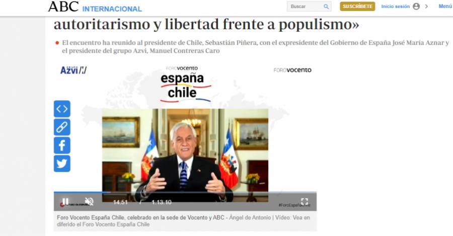 Sebastián Piñera en ABC de España
