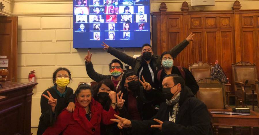 Integrantes de la Comisión de Participación Popular al finalizar la jornada. Foto de la convencional Mariela Serey