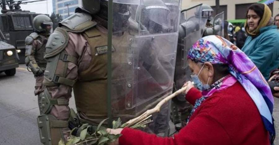 Marcha en Temuco contra la visita de Juan Sutil. Foto: Inkayain cholchol lewfu