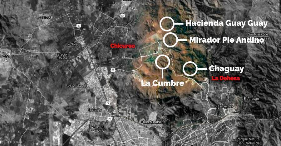 Proyectos inmobiliarios desarrollándose en área de preservación ecológica de Colina y Lo Barnechea.