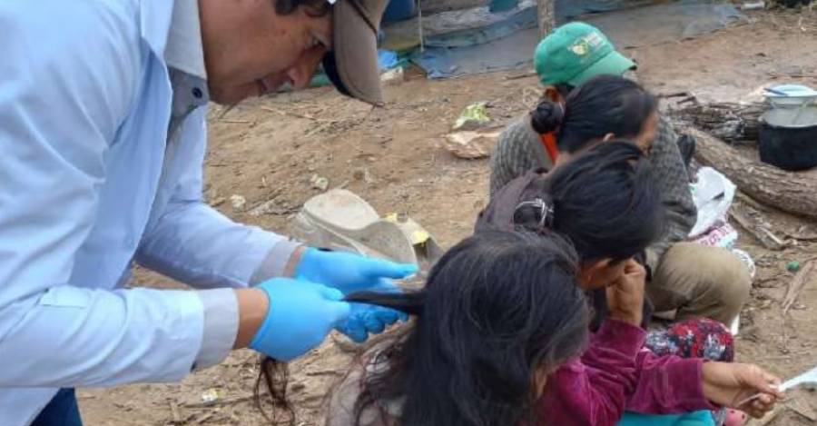 Toma de muestras de cabello en pueblos indígenas. Foto: CPILAP.