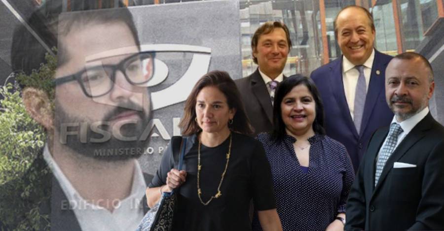 Gabriel Boric, María José Aguayo, Patricio Cooper, Marcela Cartagena, Ángel Valencia y Carlos Palma.