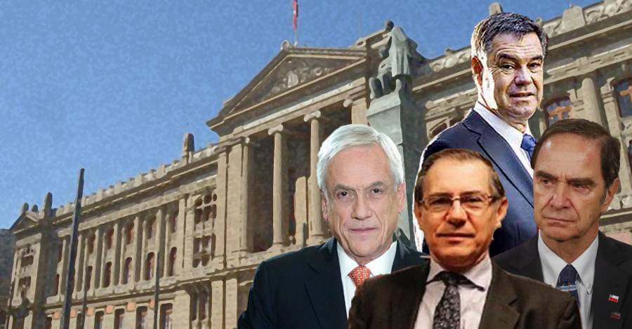 Sebastián Piñera, Raúl Mera, Hernán Larraín. Manuel José Ossandón arriba