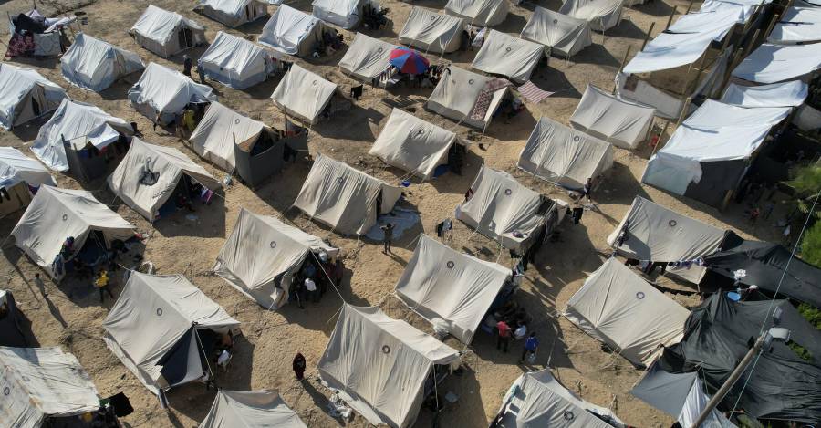 Refugiados palestinos del norte de Gaza (AP/Ashraf Amra)