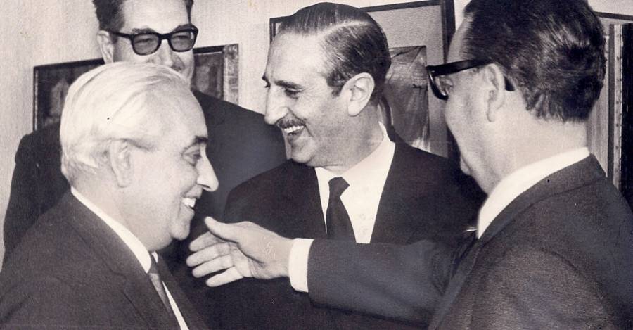 Salvador Allende con Rafael Tarud y Rafael Agustín Gumucio.