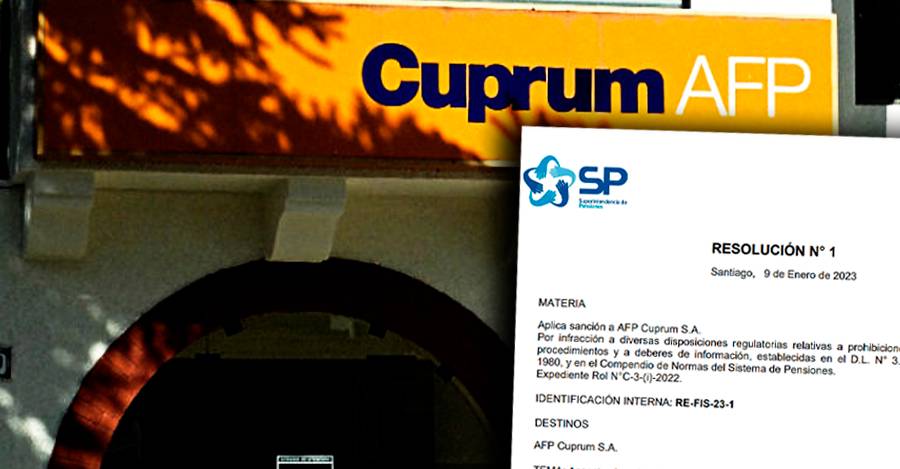 SP sancionó a Cuprum con $77 millones.