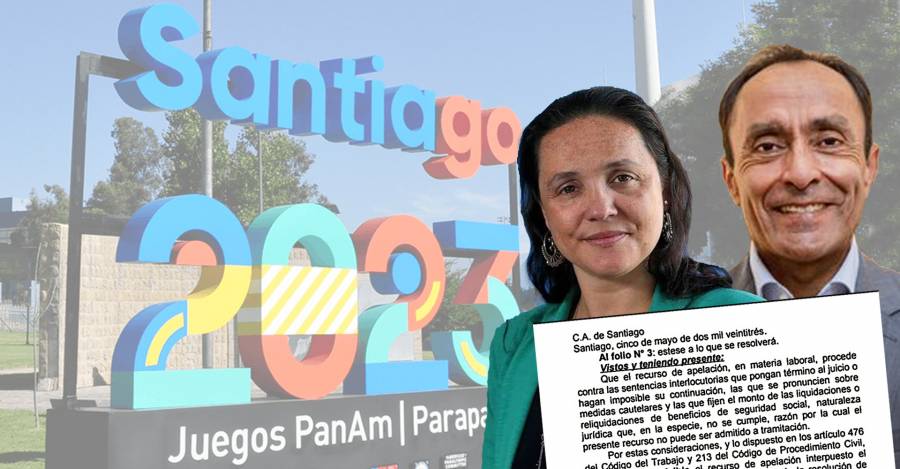 Gianna Cunazza, directora ejecutiva de Santiago 2023. Jaime Pizarro, ministro del Deporte.