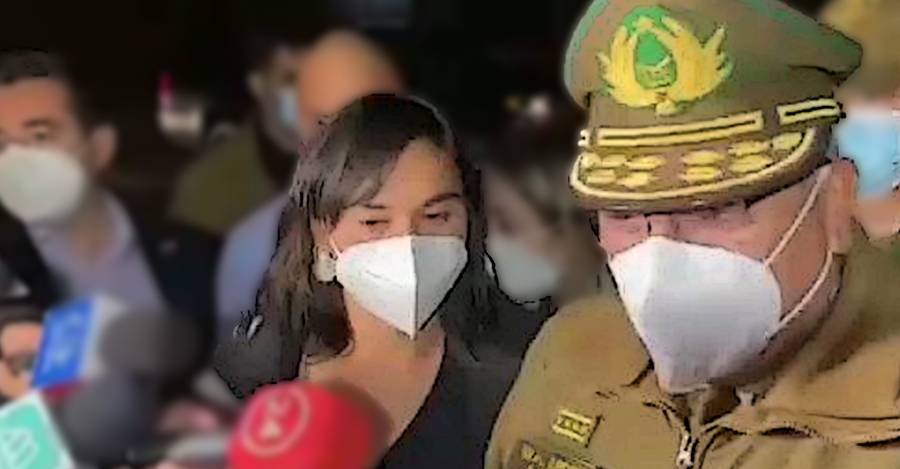 Izkia Siches y el general director de Carabineros, Ricardo Yáñez.