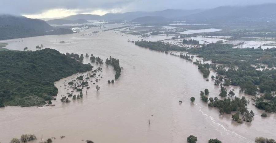 Sobrevuelo en la región del Maule, una de las más afectadas. Foto: Ministerio de Obras Públicas.