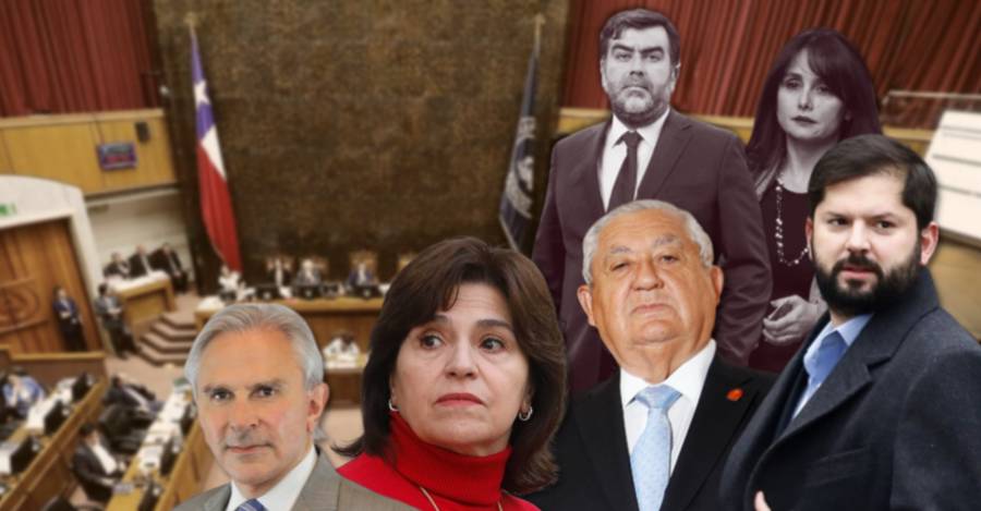 Iván Moreira, Ana Lya Uriarte, Juan Eduardo Fuentes, Gabriel Boric, José Morales y Marta Herrera.