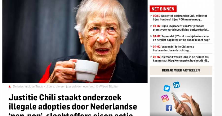 Truus Kuijpers en un reportaje del medio neerlandés Algemeen Dagblad