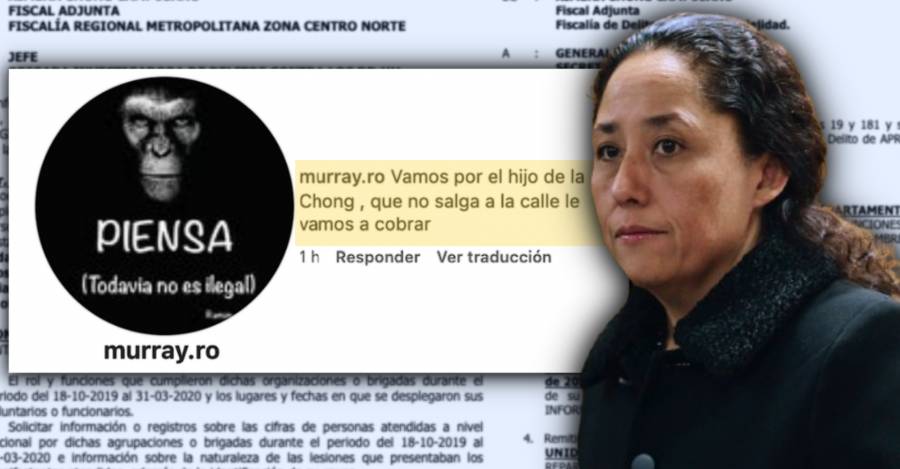 Usuario de Instagram "murray.ro" amenaza a fiscal Ximena Chong