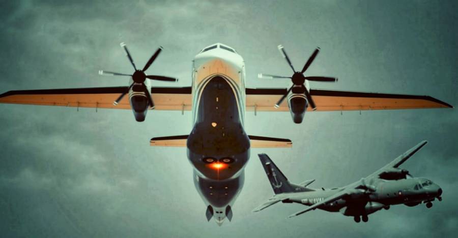 De fondo, el avión norteamericano de vigilancia 'Cougar'. En la esquina inferior, el 'Crusader' chileno