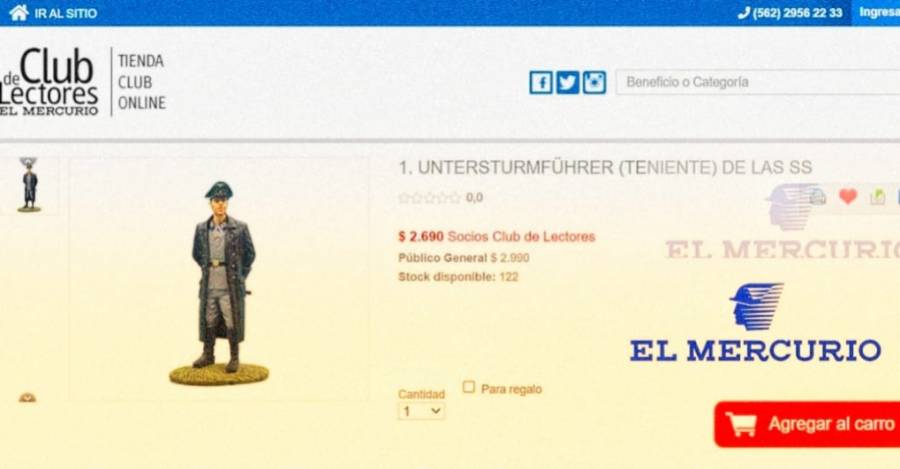 Soldado nazi a la venta hasta ayer en sitio de Club de Lectores El Mercurio
