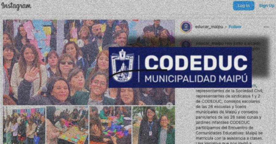 De fondo, fotos subidas por la Codeduc del taller realizado por Grupo Educativo