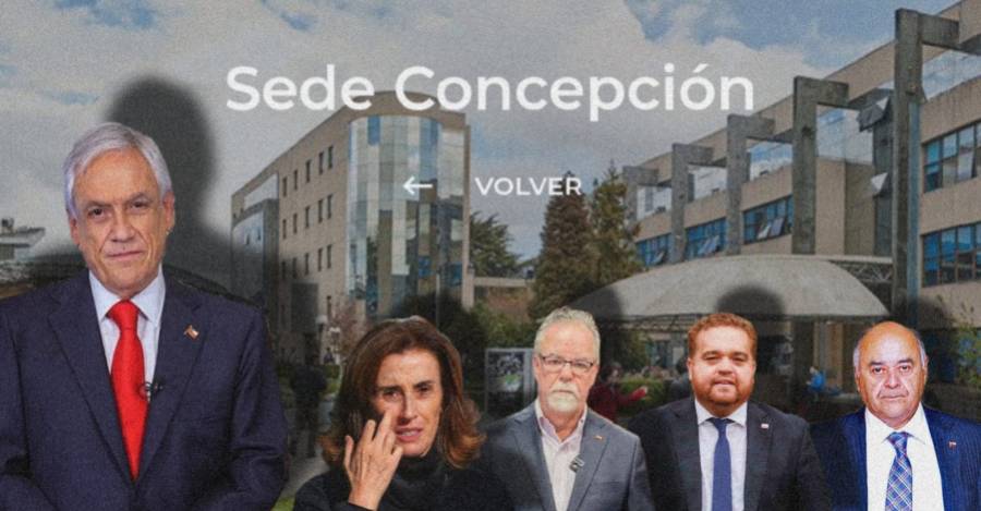 Los ex intendentes Ulloa, Giacaman y Kuhn junto a Marcela Cubillos y Piñera