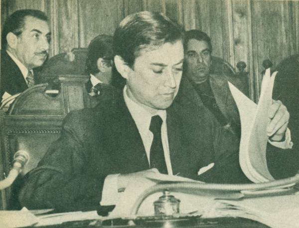 Juan Hamilton, senador DC y duro adversario de la UP.