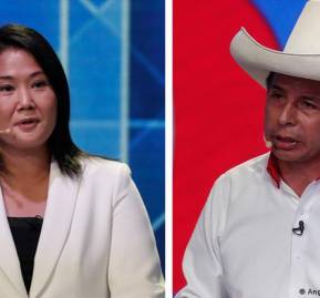 Keiko Fujimori y Pedro Castillo, candidatos presidenciales de Perú.