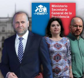 Ministro Segpres Álvaro Elizalde, Ana Lya Uriarte y Giorgio Jackson Álvaro Elizalde, Ana Lya Uriarte, Giorgio Jackson