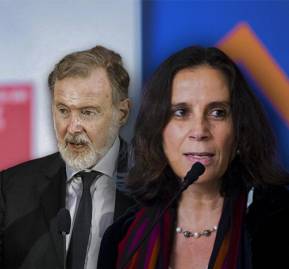 Rafael Bielsa y Antonia Urrejola Rafael Bielsa y Antonia Urrejola